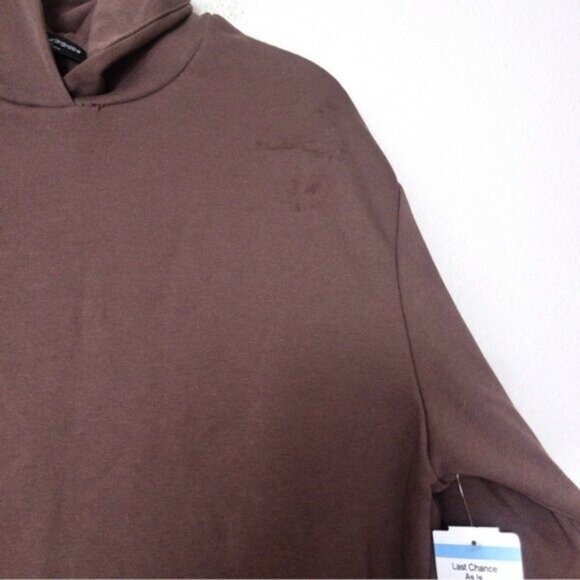 NWT Naked Wardrobe Keep It Chill Hooded Sweatshirt XS Chocolate Oversized Terry - Picture 7 of 11